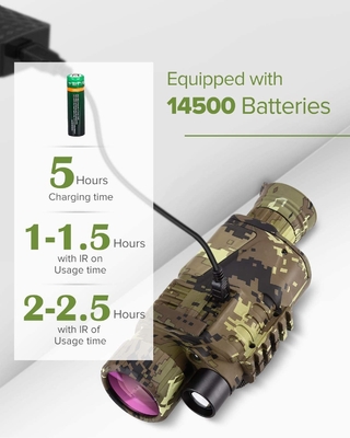 телескоп оптики ночного видения 5x8 Handheld Monocular перезаряжаемые