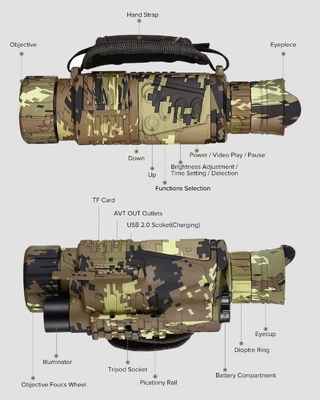 телескоп оптики ночного видения 5x8 Handheld Monocular перезаряжаемые